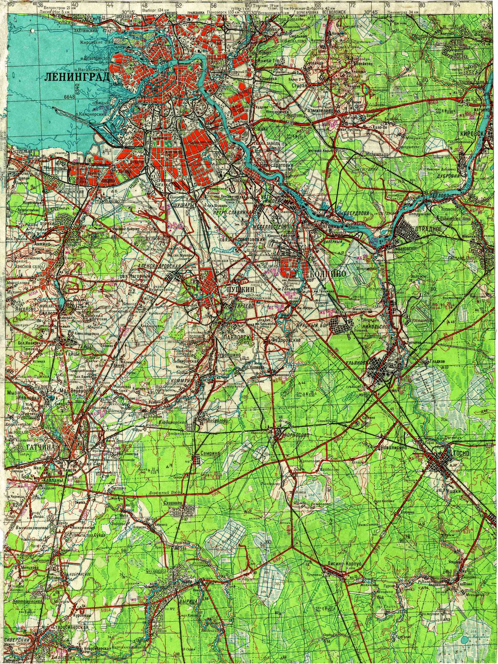 Санкт-Петербург, карта