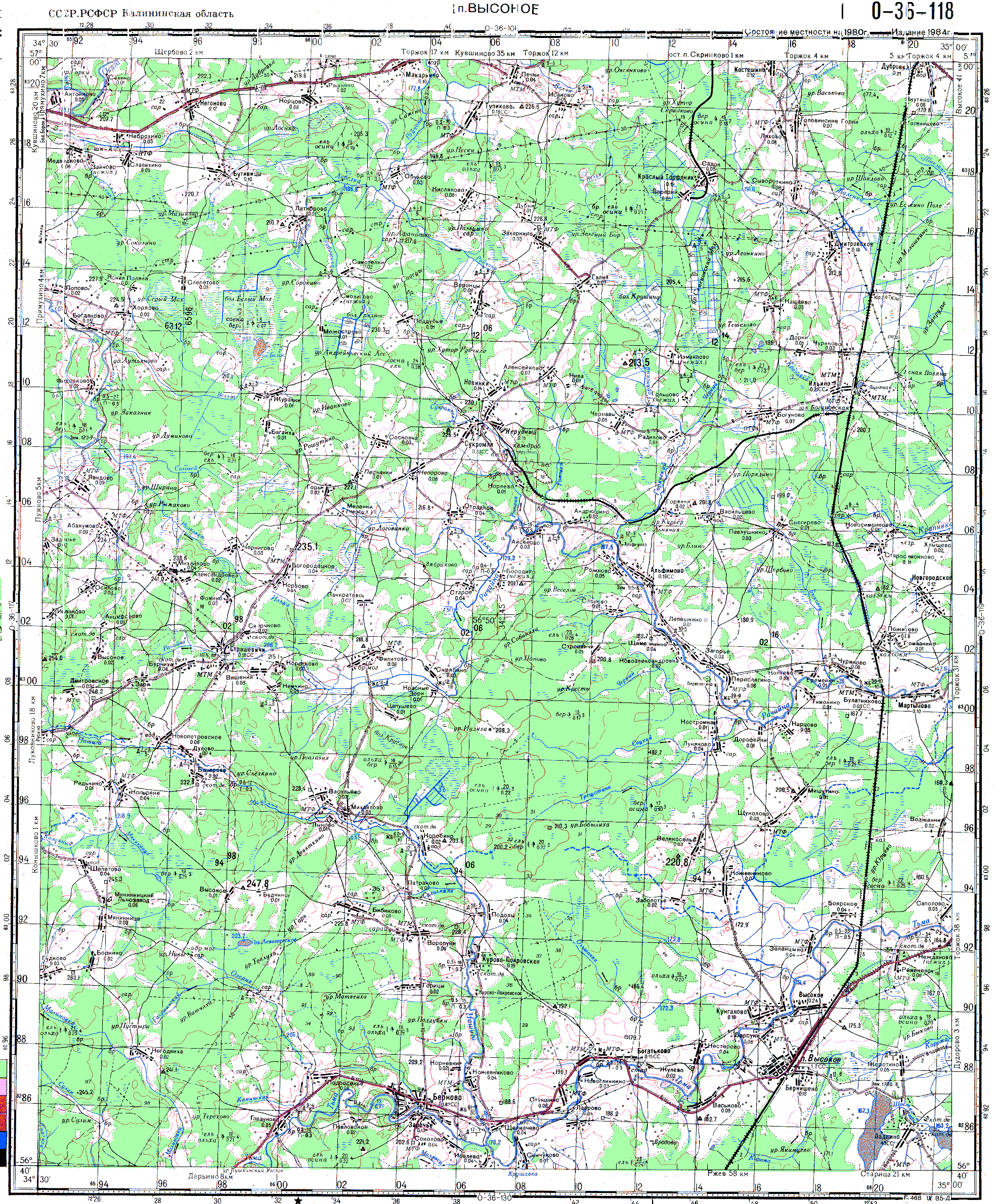 Топографическая карта o 36